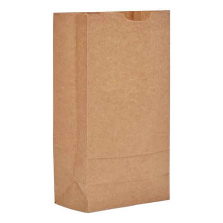 GENERAL Paper Bags, 35 lbs Cap., #10, 6.31"w x 4.19"d x 13.38"h, Kraft, PK500 18410